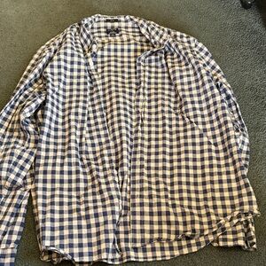 J.Crew Flex Washed Blue and White Check Shirt